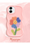 Samsung Galaxy A06 Compatible Case Camera Protector Pink Silicone Couple Phone Case Floral Pattern - 2