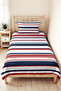 Striped Navy Blue Youth Room Single Pique Set-Red Marine 160X220 cm Quilted Bedspread - 2