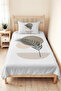 Botanik Beige Young Room Single Pique Set - Minimal Mink Green 160X220 cm Bedspread - 5