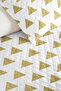 Geometric Yellow Young Room Single Pique Set - Modern White 160X220 cm Quilted Bedspread - 3