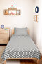Gray Geometric Modern Young Room Single Pique Set - Minimal 160X220 cm Quilted Bedspread - 2