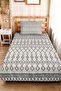 Geometric Bohemian Cream Young Room Single Pique Set - Black Nordic 160X220 cm Bedspread - 5