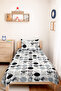 Geometric Gray Young Room Single Pique Set-Modern Black and White 160X220 cm Quilted Bedspread - 2