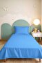 Blue Modern Young Room Single Pique Set - Plain Quilted 160X220 cm Seasonal Bedspread - 4