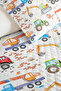 Construction Vehicle Blue Boy's Pique Set - Colorful Vehicle Themed Baby Room Bedspread - 160X220 cm - 3