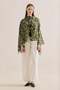 Patterned Cape Blouse Green Polka Dot - 3