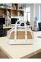 Women's Knitted Textured Special Design White Baguette Bag - 2