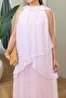 Pink Shawl Detail Flying Dress Per3446 - 5