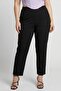 Women Regular Fit Solid Straight Leg Pants, Black