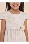 Girls Jacquard Festive Dress with Bow Detail - 5