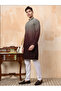 Mens Dual Tone Thread Work Viscose Rayon Kurta Set - 3