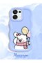 Oppo A6 Pro 5g Compatible Case Camera Protector Blue Silicone Couple Phone Case Cat Pattern - 2