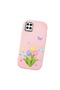 Samsung Galaxy A12 Compatible Case Camera Protector Pink Silicone Couple Phone Case with Floral Pattern - 3