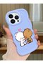 iPhone 13 Pro Max Compatible Case Camera Protector Blue Silicone Couple Phone Case Cute Pattern