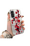 Samsung Galaxy A34 Compatible Silicone Edge Hard Back Case Couple Phone Case with Floral Pattern