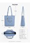 Women's Denim Shoulder Bag - 3