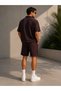 Men's Set Pitircik Fabric Cuban Collar T-Shirt & Shorts - 3