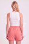Women's Coral Shorts with Striped Front Pockets - 3