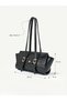 Wrinkled Textured Black Shk313 Gold Buckle, Zippered, Daily, Women'S, Hand, Arm and Shoulder Bag - 6