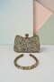 Pearlescent Gold Evening Dress Bag with Crown Gift Luxury Portfolio - Pearl White Cracked Stone Evening Bag and Crown Combination Set