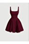 Matilda - Crepe Fabric Strap Flounce Mini Dress