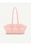Wrinkled Textured Pink Shk313 Gold Buckle, Zipper, Daily, Women'S, Hand, Arm and Shoulder Bag - 5