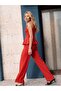 Lcw Vision Red Square Collar Rope Strap Peplum Blouse - 2