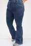 9201 Large Size Jeans with Elastic Waist and Stone Detail - Navy Blue - 4