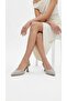 Qelyra Women's Silver Glitter Patterned Short Goblet Heel Pointed Toe Heeled Shoes 8 cm - 3