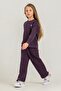 Girl's Sweet and Chic Purple Tracksuit Set Rp3921-C-V3 - 2