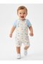 Cotton Fish Detailed 2-Piece Baby Boy Salopet Set Jumpsuit