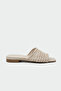 Ciffy Knitted Detailed Flat Women's Leather Slippers