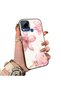 Realme C15 Compatible Silicone Edge Hard Back Case Couple Phone Case with Floral Pattern