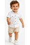 Boy's Button Closure Ecru Color Shirt with Pocket Model - 3