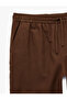 Cotton-Linen Blend Pants with Pockets, Elastic Waist and Lace-Up Detail - 7