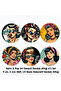 Retro & Pop Art Patterned Coasters Set of 6 - 9 cm Uv Printed Wooden Mdf Decorative Coasters - 2