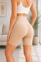 Women's Beige Laser Cut Non-Marking Gathering Ghost Long Shaping Corset with Normal Waist - 3