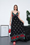Full Length Straps Double Breasted Me Gathered Viscose Dress - 3