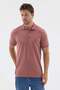 Pink Polo Collar Pique Short Sleeve Slim Fit 100% Cotton T-Shirt 1011260171