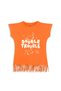 Girl's 100% Cotton Crab Printed T-Shirt with Tassels