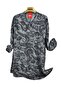 Plus Size Viscose Patterned Lace-Up Tunic