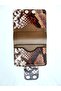Genuine Leather Snake Print 8-Compartment Brown Cream Minimalist Card Holder & Wallet Drc79 - 6