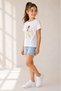 Hand Embroidered Ballerina Girl White T-Shirt with 3D Tulle Detail |   9-12 Years Old |   Cotton - 2