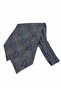 Orange Blue Shawl Pattern Italian Silk Ascot Tie Sac135 - 3