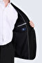 Black Slim Fit Mono Collar Casual Suit - 6