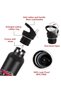 Retro Car Theme Anti Spil Stainless Steel 500ml Water Bottles, Vacuum Insulated Double Wall Travel Bottle with Leak-Proof hot and cold with a special Straw 3 to 6 Years- Black - 3