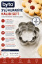 Set of 3 Stainless Steel Flower Cookie Cutters – Different Size Dough and Fondant Cutters