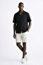 Men's Striped Short Sleeve Regular Fit Shirt - Black - 2