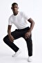 Men's Sweatpants with Back Pocket and Elastic Waist - Black