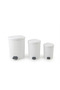 4-Piece Bathroom Set: Pleated Dirty Laundry Basket 65 Lt & 3-Piece Pedal Trash Can Set (20L + 13L + 8L) with Inner Bins - 2